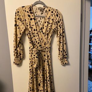 H&M leopard print wrap dress